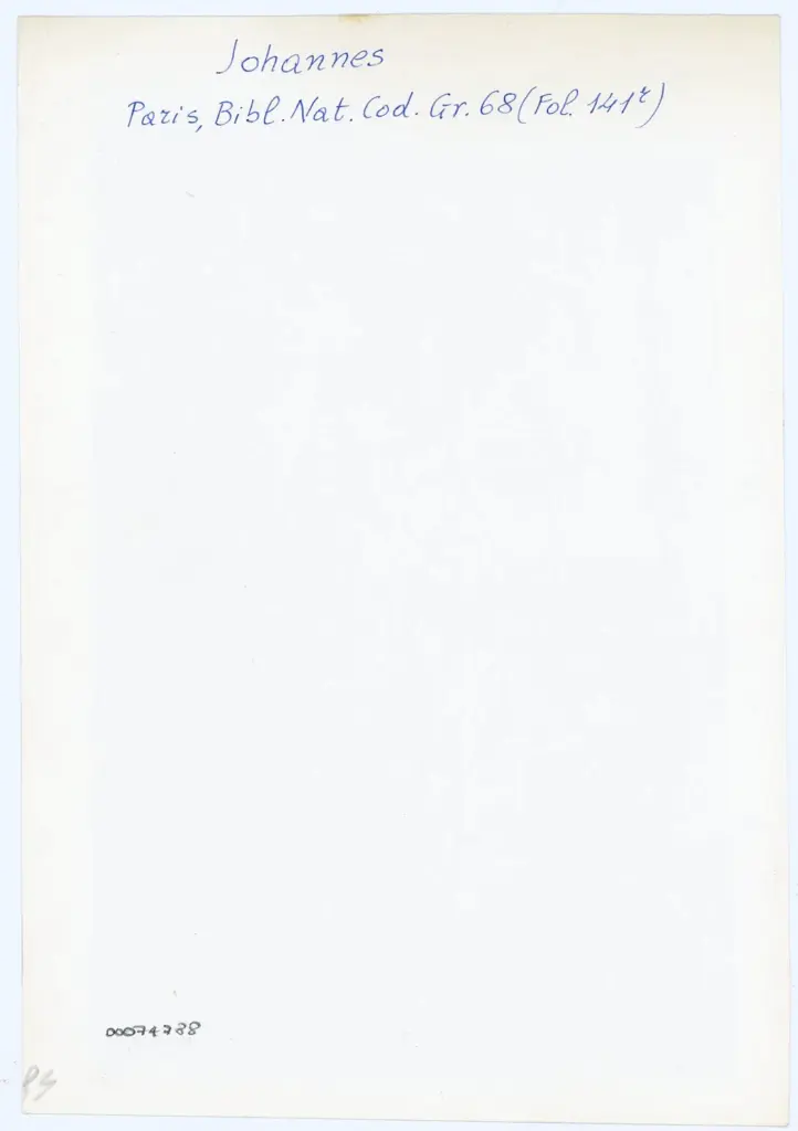 Anonimo , Johannes/ Paris, Bibl.Nat.Cod. Gr. 68 (Fol. 141r) , retro