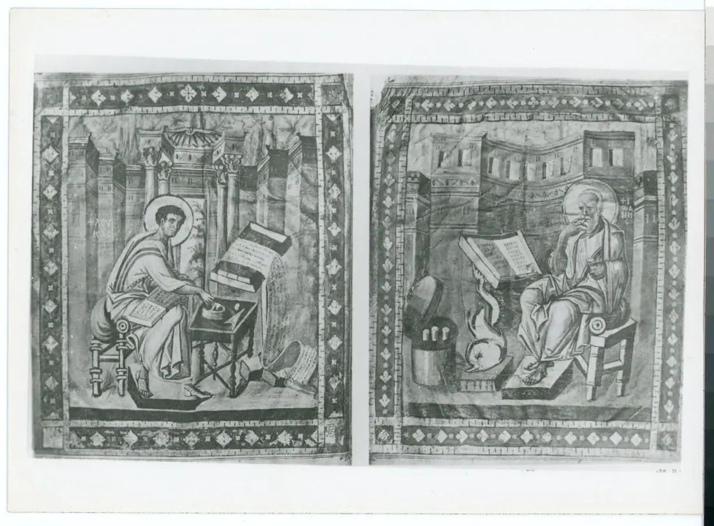 Anonimo , Anonimo - sec. X, met&agrave; - Monte Athos, Monastero di Stavronikita, Ms. 43, ff. 12v-13r , fronte