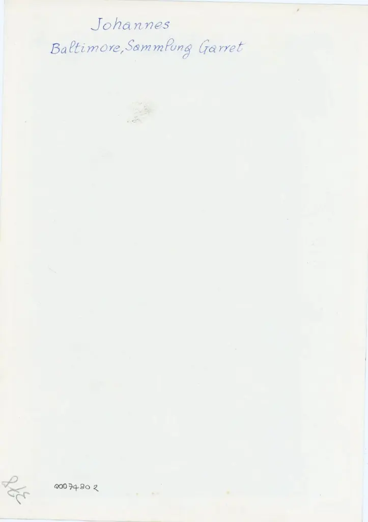 Anonimo , Johannes - Baltimore, Sammlung Garret , retro