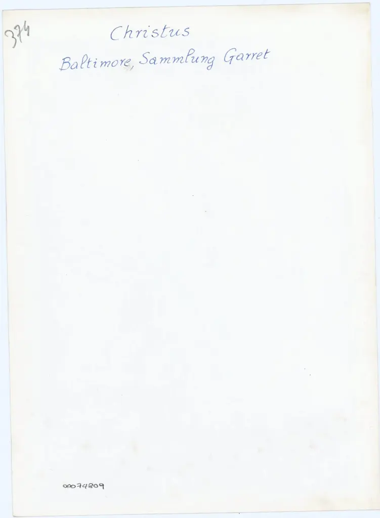 Anonimo , Christus/ Baltimore, Sammlung Garret , retro