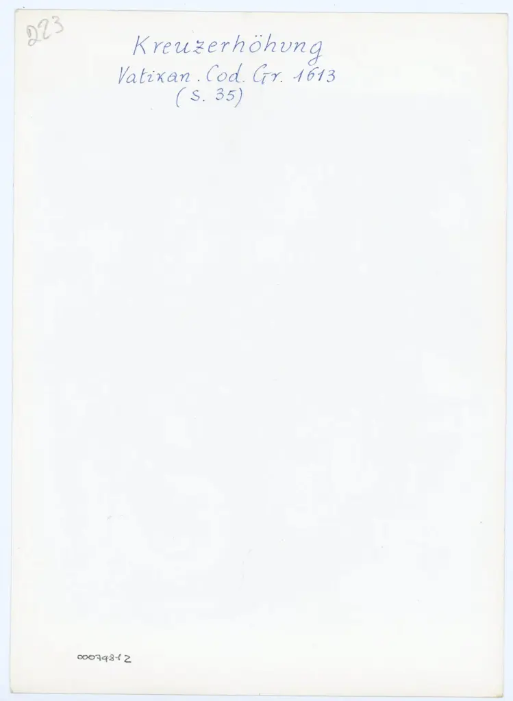 Anonimo , Kreuzerh&ouml;hung/ Vatikan. Cod. Gr. 1613/ (S. 35) , retro