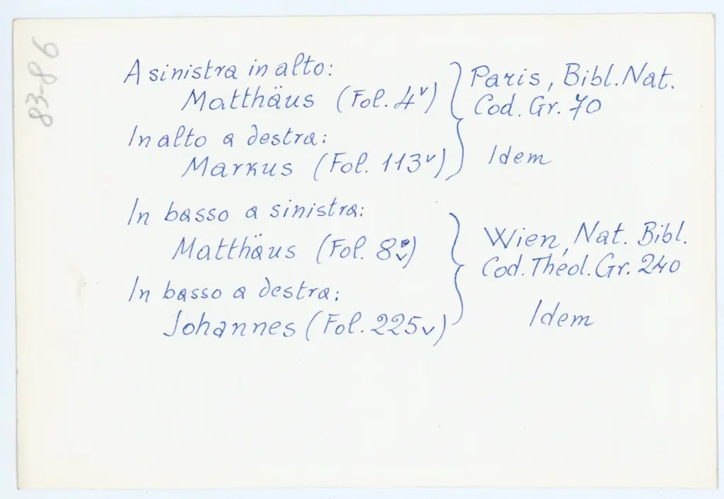 Anonimo , Anonimo - sec. X - Parigi, Biblioth&egrave;que nationale de France, ms. Grec 70, ff. 4v e 113v , retro