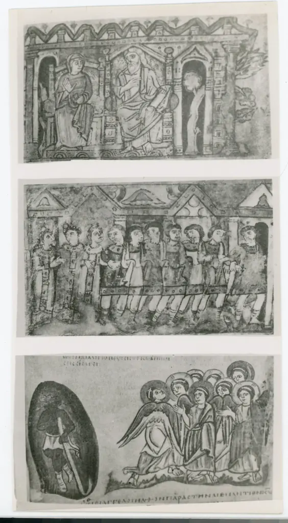 &nbsp; , Giobbe e sua moglie, I figli di Giobbe, Conversazione tra Satana e angeli, Finte architetture