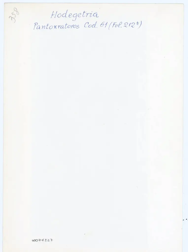 Anonimo , Hodegetria - Pantokratoros Cod. 61 (Fol. 212r) , retro