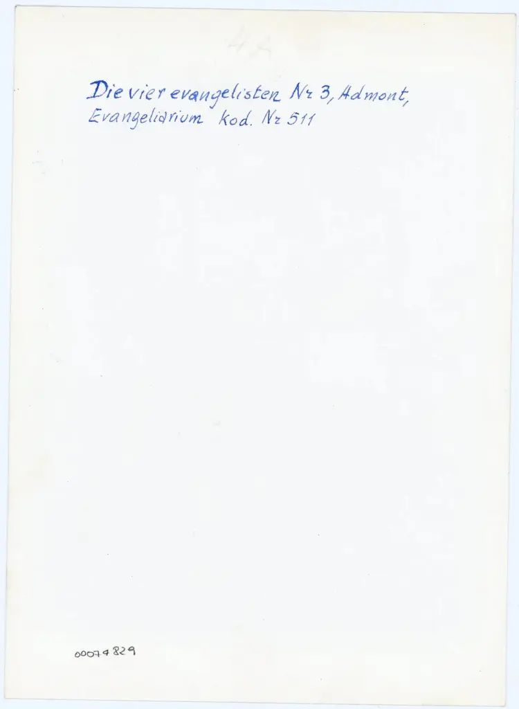 Anonimo , Die vier evangelisten Nr 3, Admont, - Evangeliarium kod. Nr 511 , retro