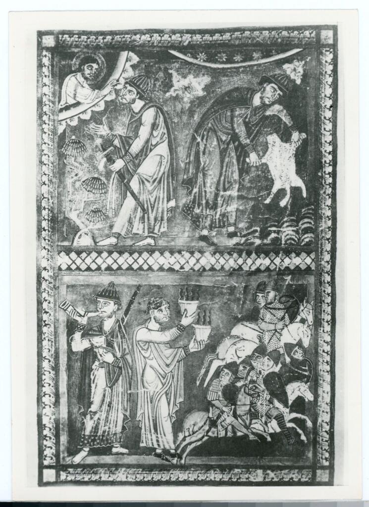 Anonimo , Die Taten Gideons - Nr 4, Admonter Riesembibel [sic], - Kod. A, f. 96'. , fronte