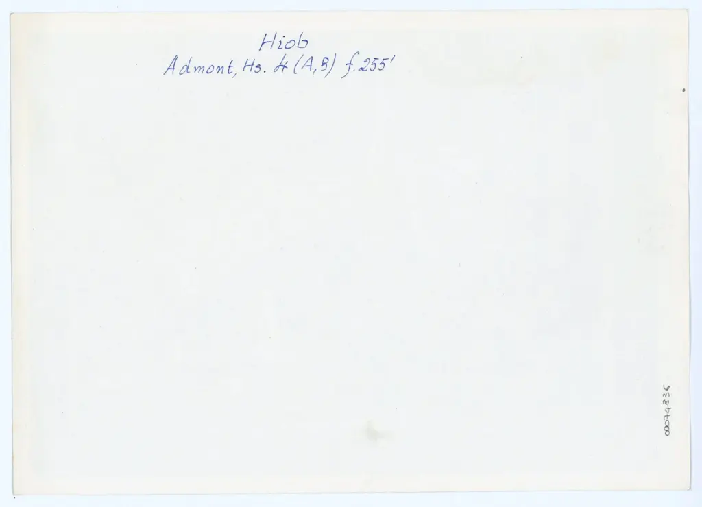 Anonimo , Hiob - Admont, Hs. 4 (A, B) f. 255' , retro