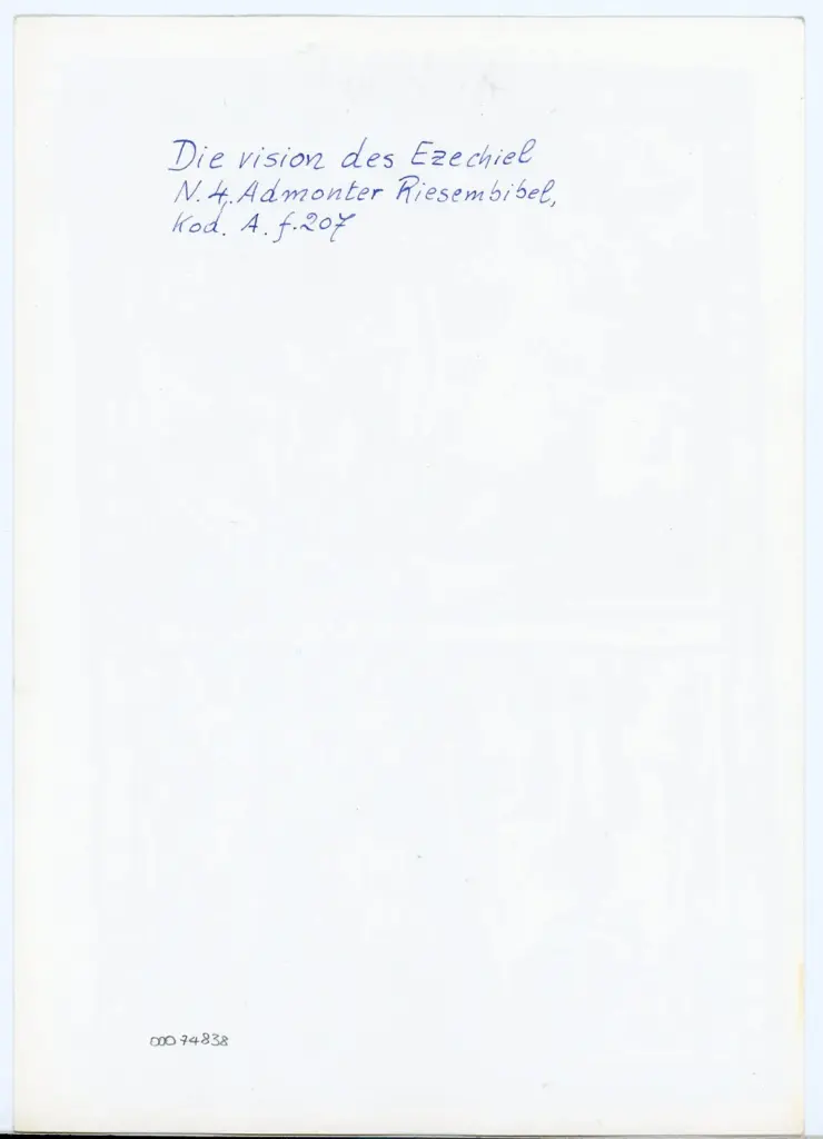 Anonimo , Die vision des Ezechiel - N. 4. Admonter Riesembibel, - Kod. A. f. 207 , retro