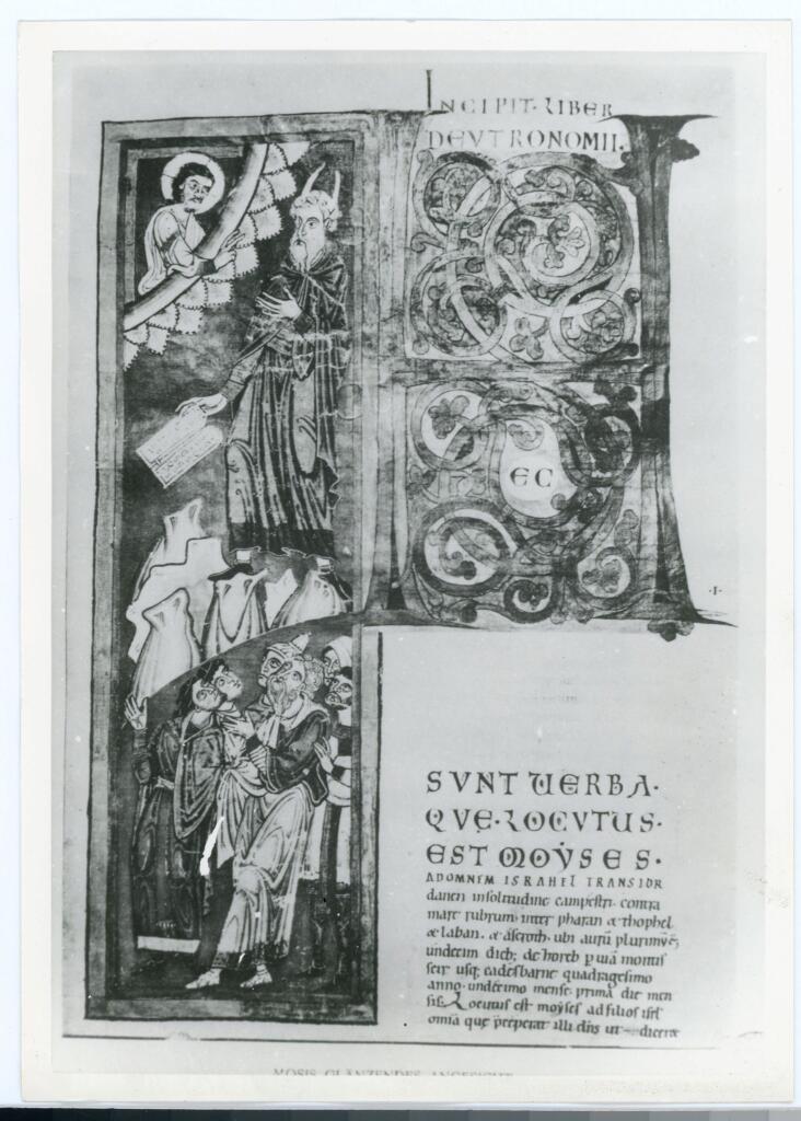 Anonimo , Mosis Glänzendes Angesicht - N. 4, Admonter Riesembibel [sic], - Kod. A, f. 71 - , fronte