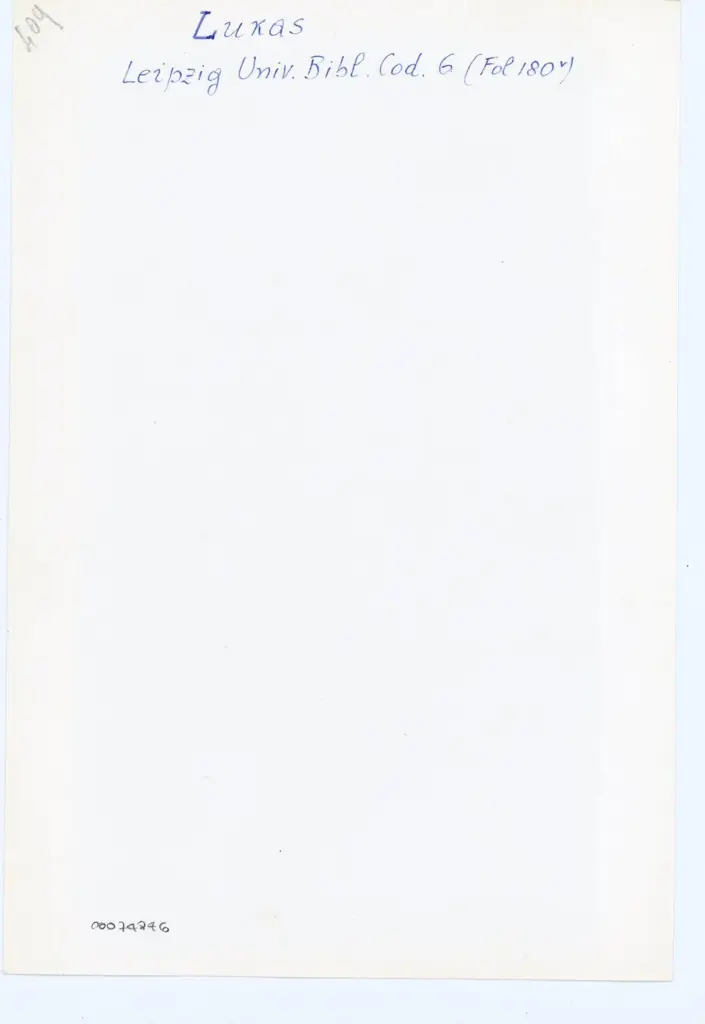 Anonimo , Lukas - Leipzig Univ. Bibl. Cod. 6 (Fol 180v) , retro