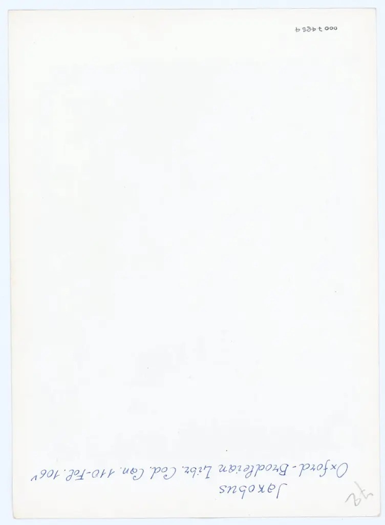 Anonimo , Jakobus - Oxford - Brodleian [sic] Libr. Cod. Can. 110 - Fol. 106v , retro