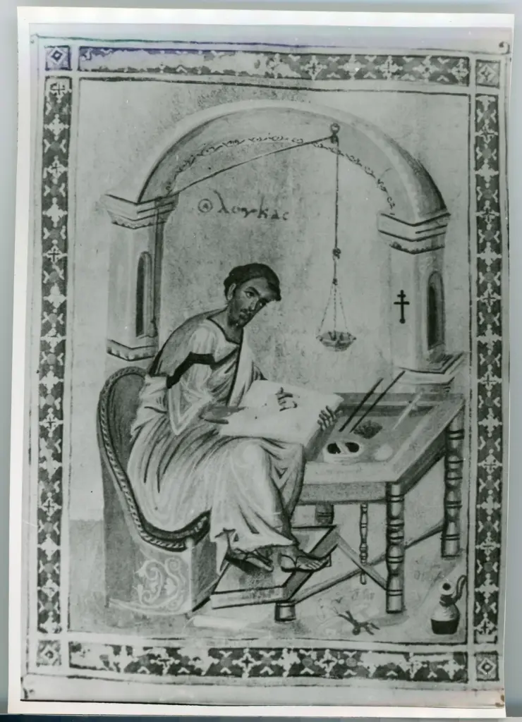 Anonimo sec. X , San Luca Evangelista, Finte architetture