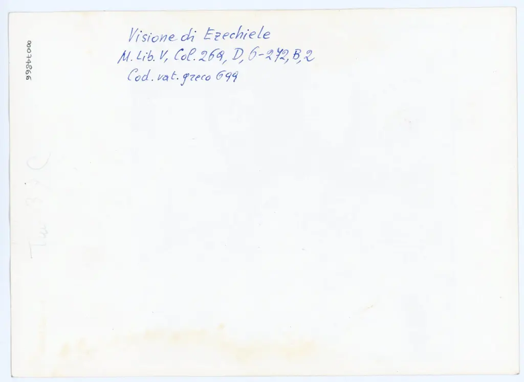Anonimo , Visione di Ezechiele - M. Lib. V, Col. 269, D, 6-272, B, 2 - Cod. Vat. greco 699 , retro