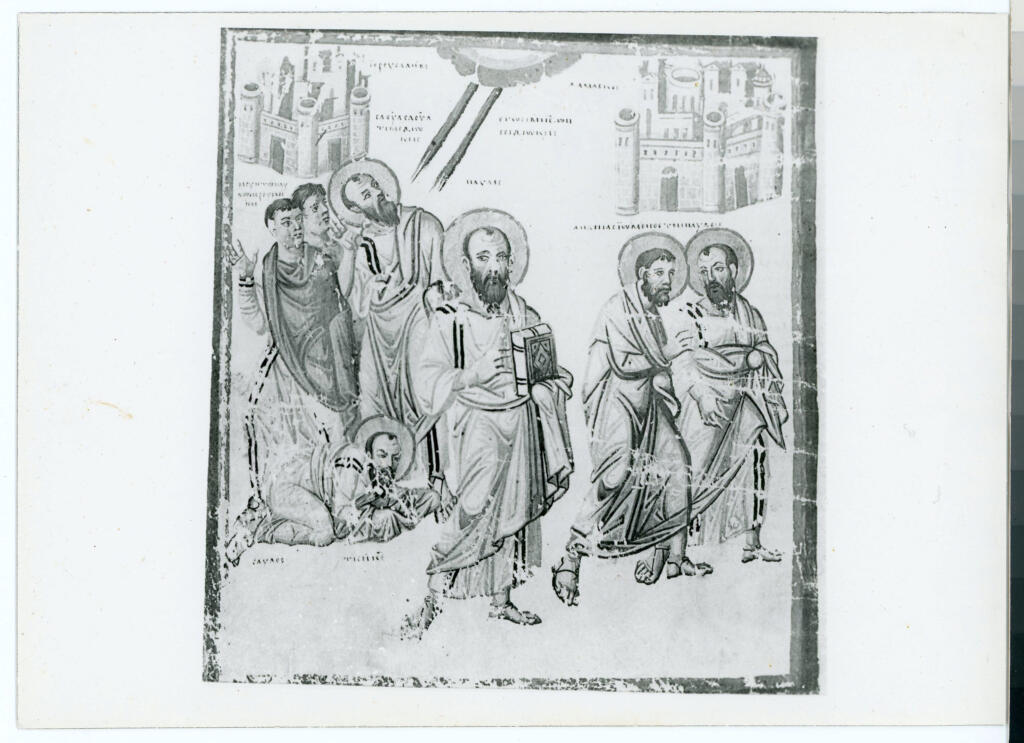 Anonimo , Conversione di S. Paolo, - M. Lib. V, Col. 297, C, 12-305 B, 8 - Cod. vat. greco 699 , fronte