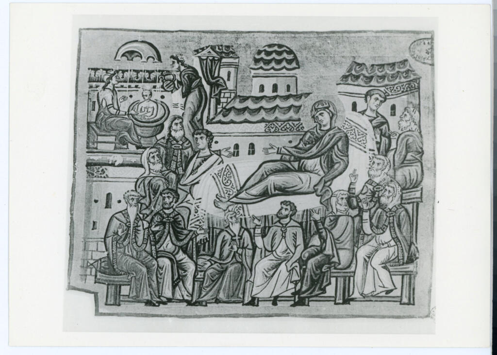 Anonimo , I filarchi israeliti convocati pel parto di S. Anna - Vat. gr. 1162, f. 29 , fronte