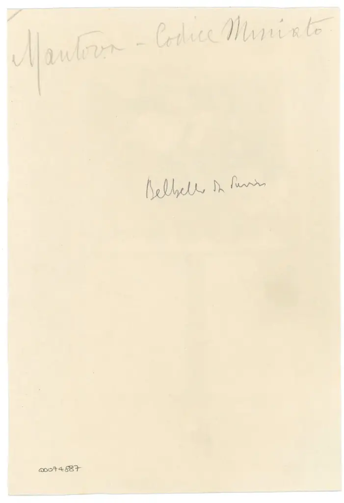 Anonimo , Belbello da Pavia - sec. XV - Citt&agrave; del Vaticano, Biblioteca Apostolica Vaticana, Ms. Barb. lat. 613, f. 1r , retro