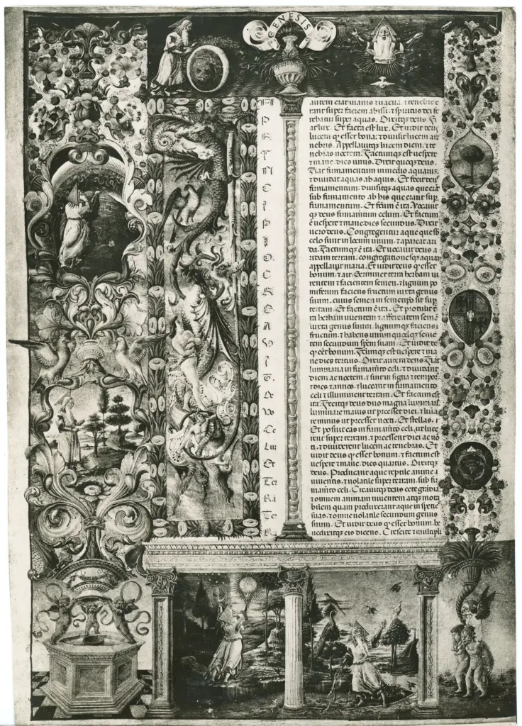 Anonimo , Taddeo Crivelli - 1455-1461 - Modena, Biblioteca Estense universitaria, Lat. 422=V.G.12, f. 5v, intero , fronte