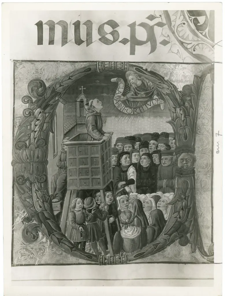 Foto Schreiber , Brescia Pinacoteca Tosio e Martinengo - Corale N 29 (gi&agrave; al Duomo V.) - fo. 130v. (Giovanni Pietro da Birago). , fronte