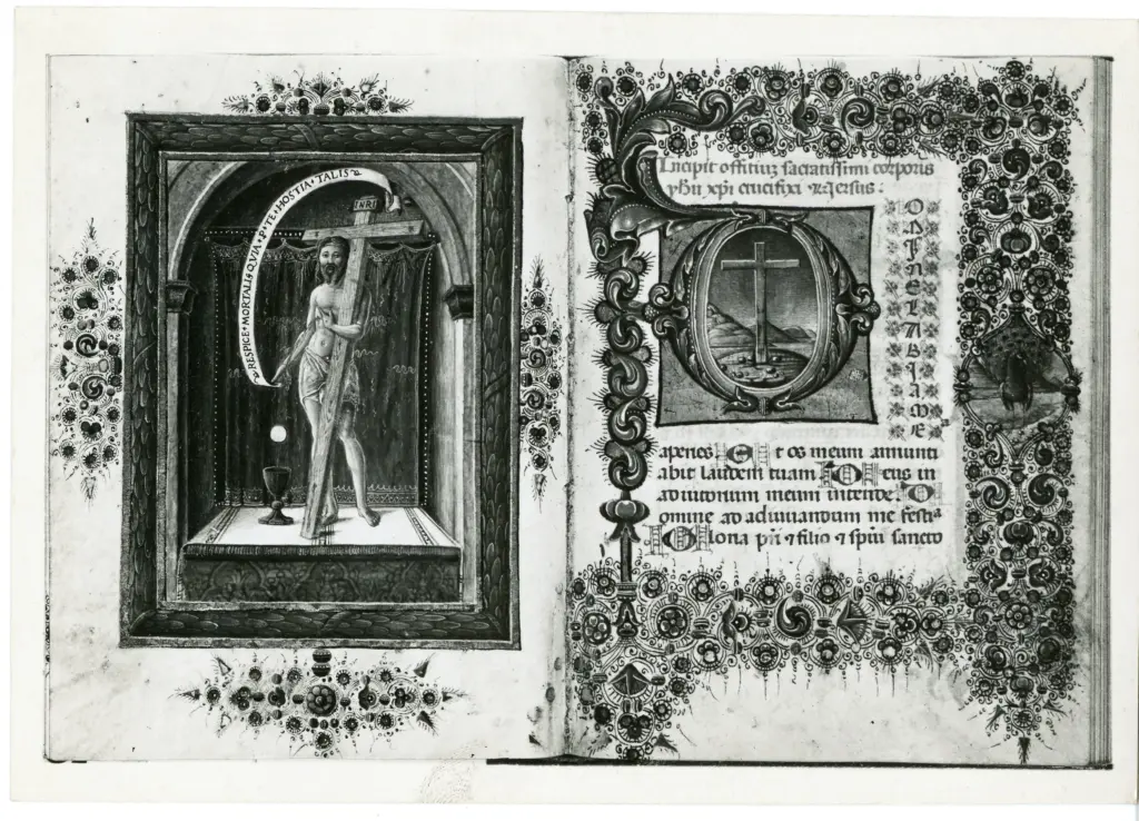 Istituto Centrale per il Catalogo e la Documentazione: Fototeca Nazionale , Anonimo veronese - 1457 post - Bassano del Grappa, Biblioteca Civica, Ms. 1565, due fogli interi , fronte