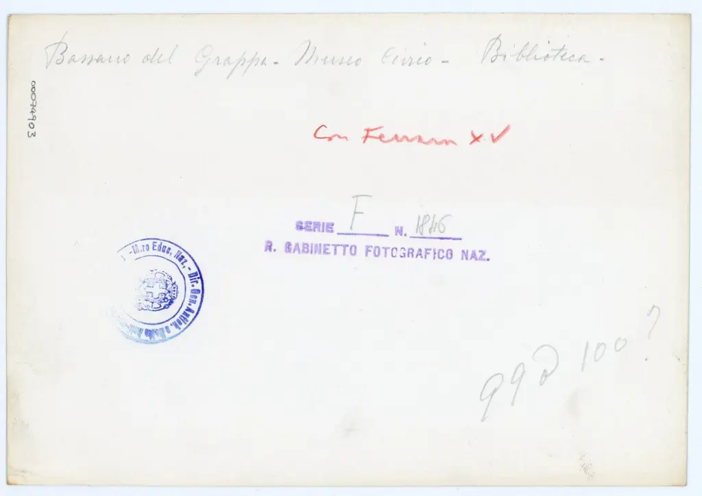 Istituto Centrale per il Catalogo e la Documentazione: Fototeca Nazionale , Anonimo veronese - 1457 post - Bassano del Grappa, Biblioteca Civica, Ms. 1565, due fogli interi , retro