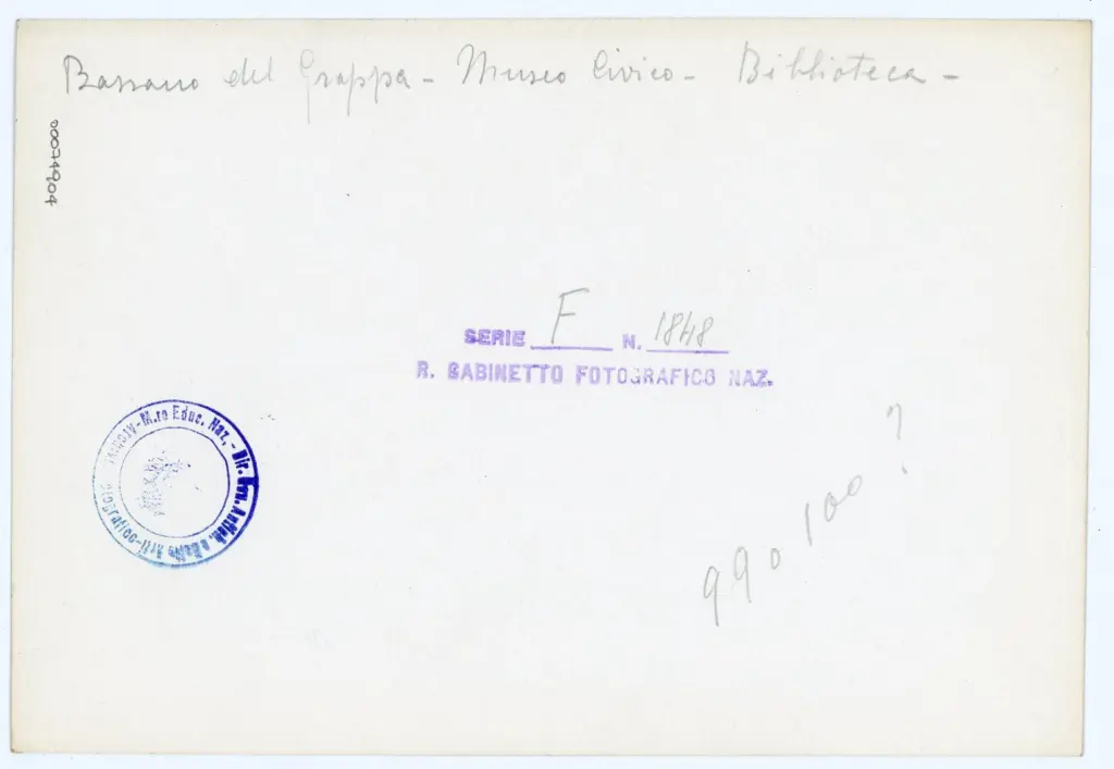 Istituto Centrale per il Catalogo e la Documentazione: Fototeca Nazionale , Anonimo versonese - 1457 post - Bassano del Grappa, Biblioteca Civica, Ms. 1565, due fogli interi , retro