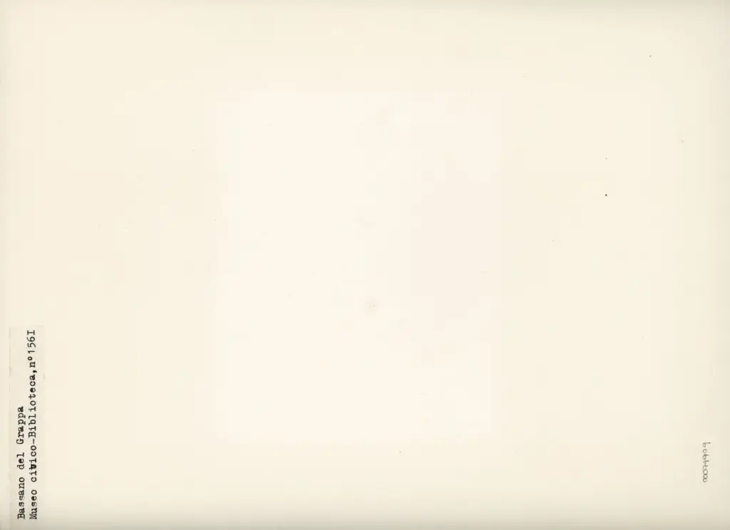 Istituto Centrale per il Catalogo e la Documentazione: Fototeca Nazionale , Bassano del Grappa - Museo civico - Biblioteca, n&deg; 1561 , retro