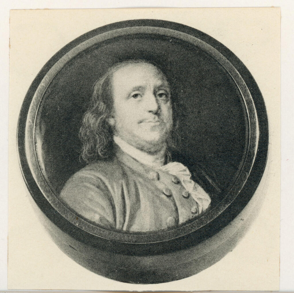 François Dumont - sec. XVIII - Ritratto di Benjamin Franklin , fronte
