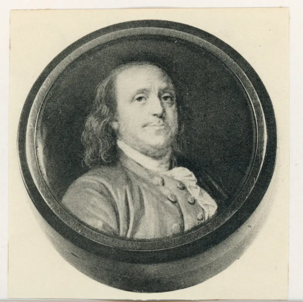 Fran&ccedil;ois Dumont - sec. XVIII - Ritratto di Benjamin Franklin , fronte