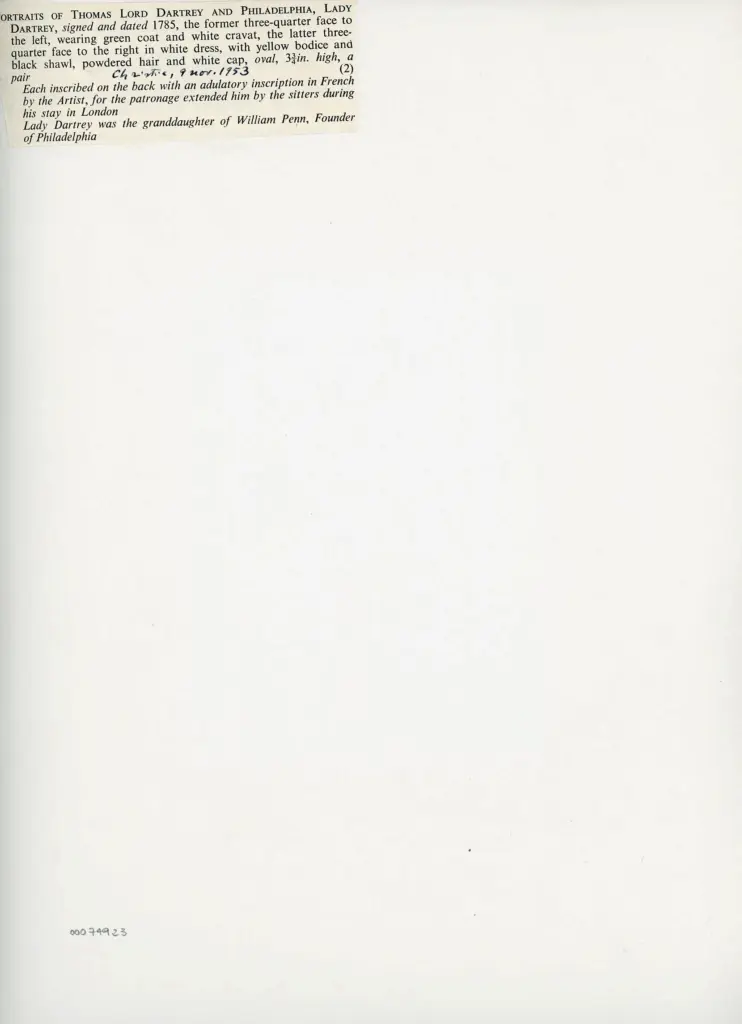 Portraits of Thomas Lord Dartrey and Philadelphia, Lady Dartrey , retro