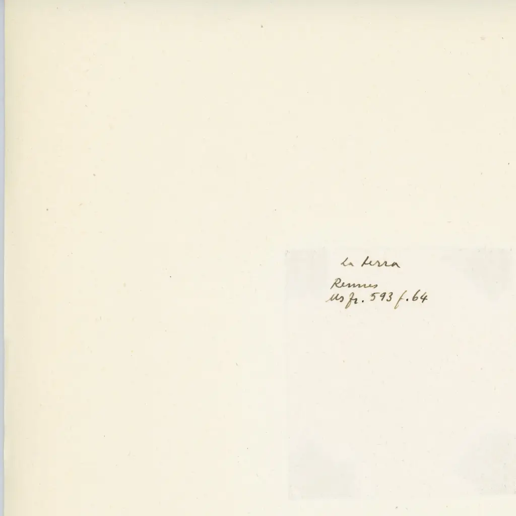 Anonimo , La terra - Rennes - Ms fr. 593 f. 64 , retro