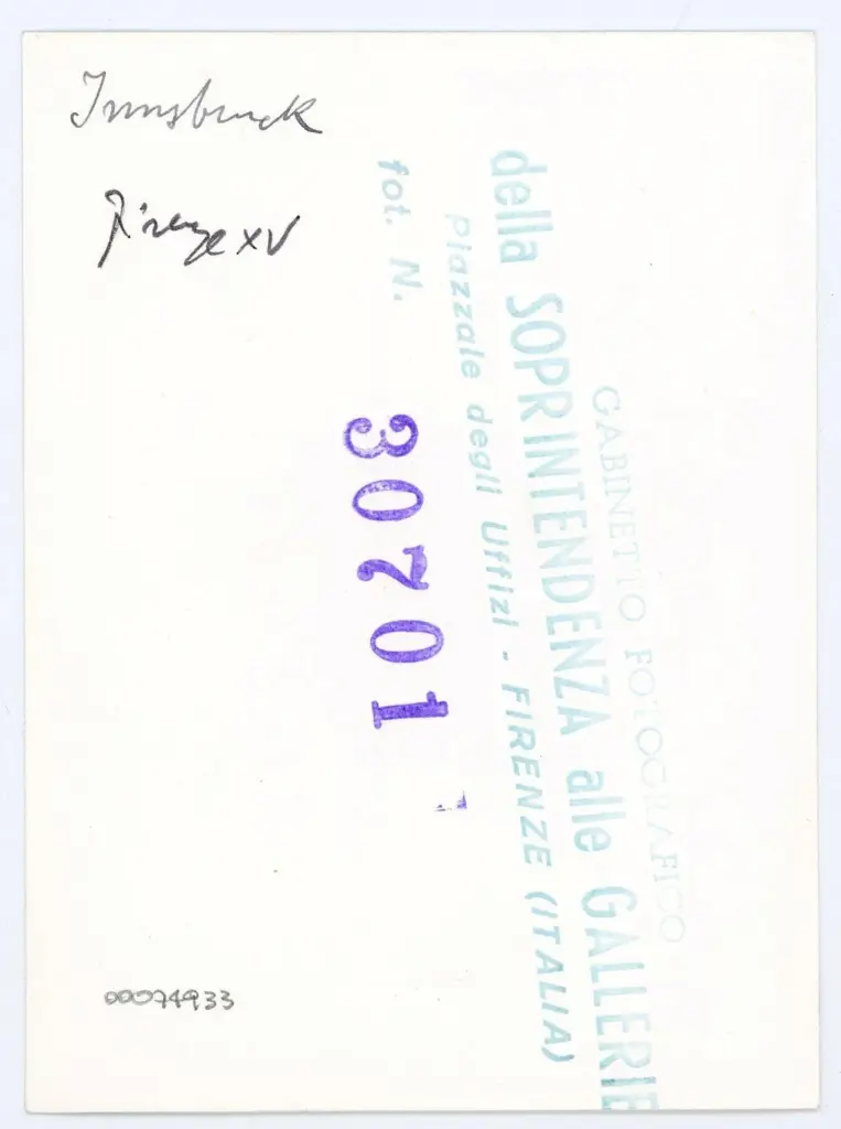 Gabinetto Fotografico della Soprintendenza Speciale per il Patrimonio Storico, Artistico ed Etnoantropologico e per il Polo Museale della citt&agrave; di Firenze , Matteo da Milano - 1507-1510 - Innsbruck, Universit&auml;tsbibliothek, Cod. 43, Messale del cardinal Ippolito d'Este, f. 1 , retro