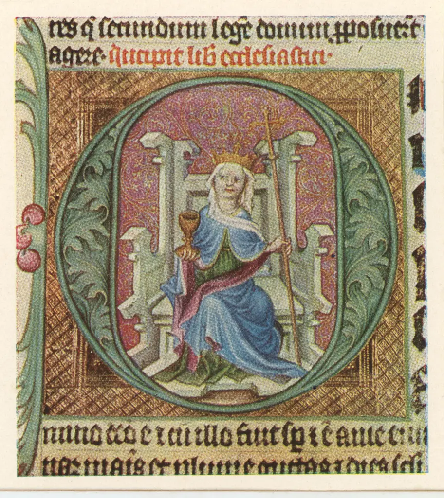 Anonimo , Fides (aus der Salzburger Bibel, Cod. lat. 15701, Kgl. Hof-u Staatsbibliothek M&uuml;nchen) , fronte