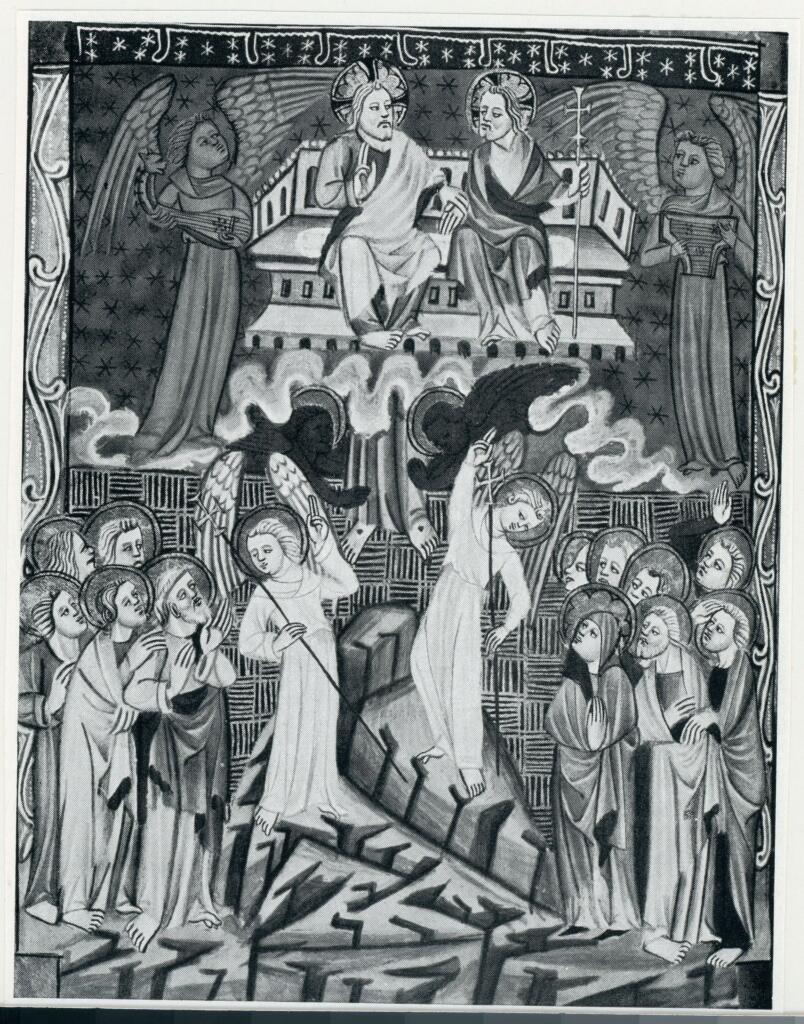 Anonimo sec. XIV , Ascensione di Cristo, Angeli