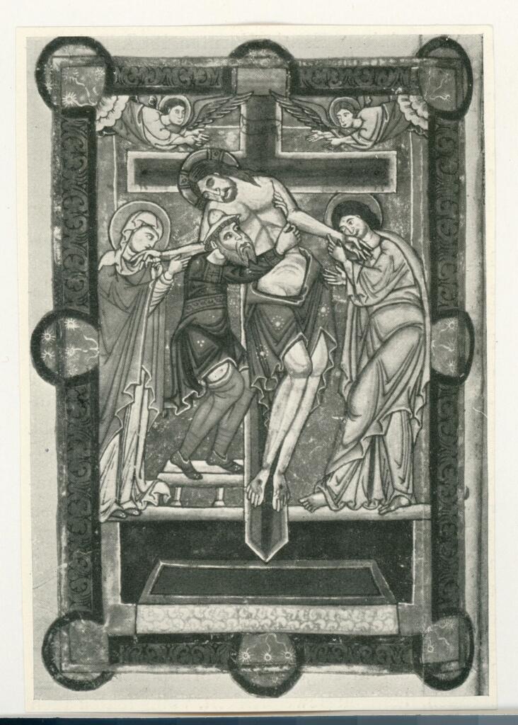 Anonimo , Kreuzabnahme - Aus einem Lectionarium missae der Dombibliotek - Bamberg, Saatliche Bibliothek , fronte