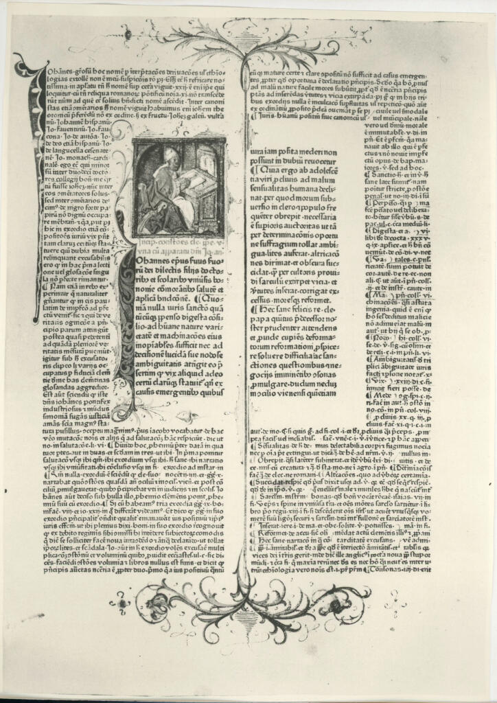 Anonimo , Anonimo - 1471 - Clemente V, Constitutiones (ed. Mainz, Peter Schoeffer, 13 agosto 1471), un foglio intero , fronte