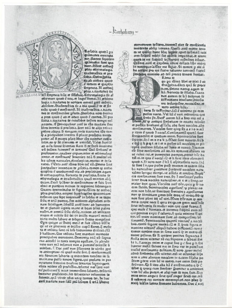 Anonimo , Joahnnes Balbus : Catholicon, cc. 372 - 16x11 1/8 in - Mainz, 1460 - attr. J. Gutemberg