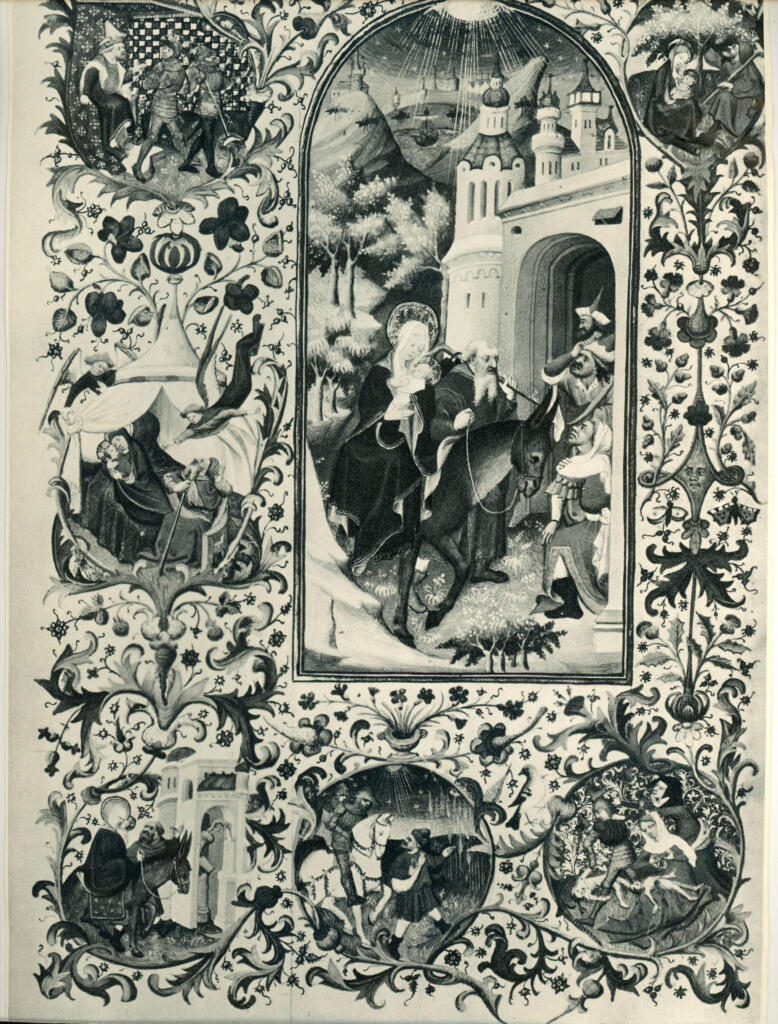 Anonimo , Livre d'heures - Wien. Nat. - Bibl. Cd. 1855, f. 80v.-c. 1420 , fronte