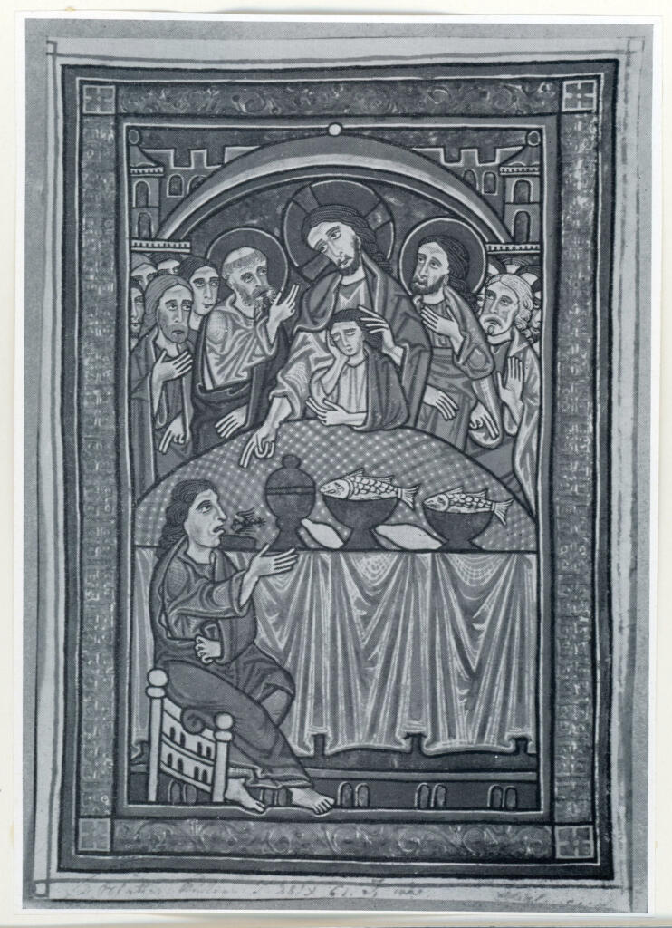 Anonimo , The Last Supper - German Illuminated Miniature - fourteenth century , fronte