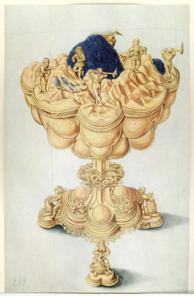 Anonimo , Miniatur aus dem Halleschen Heiltum (f. 218v.) Aschaffenburger Codex. - Hofbibliothek, Aschaffenburg - c. 1500, pro[?] Sassonia. , fronte