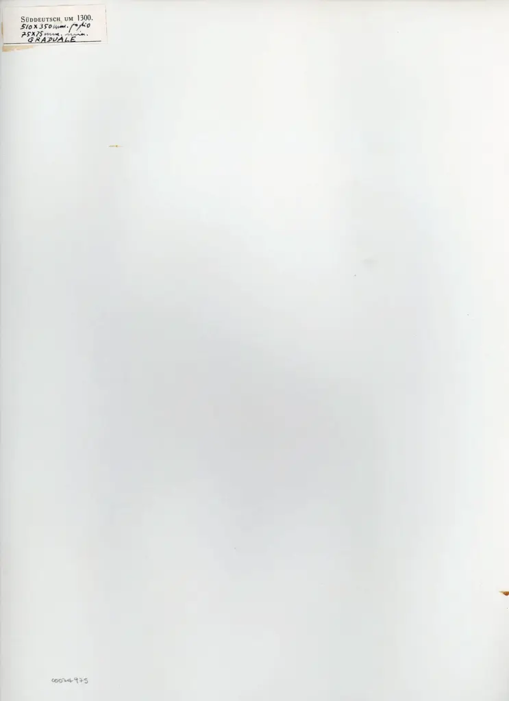 Anonimo , Anonimo - ca. 1300 - Graduale, particolare di un foglio , retro