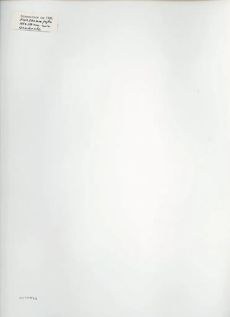 Anonimo , Anonimo - ca. 1300 - Graduale, particolare di un foglio , retro