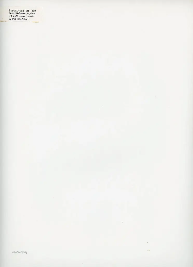 Anonimo , Anonimo - ca. 1300 - Graduale, particolare di un foglio , retro