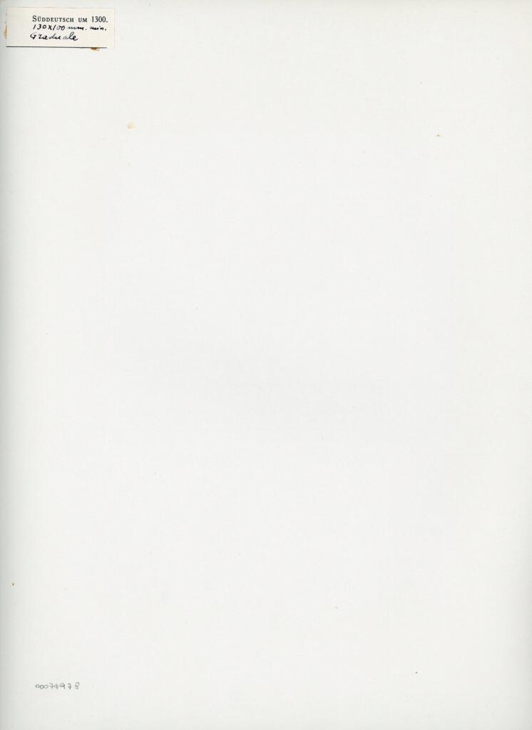 Anonimo , Anonimo - ca. 1300 - Graduale, particolare di un foglio , retro