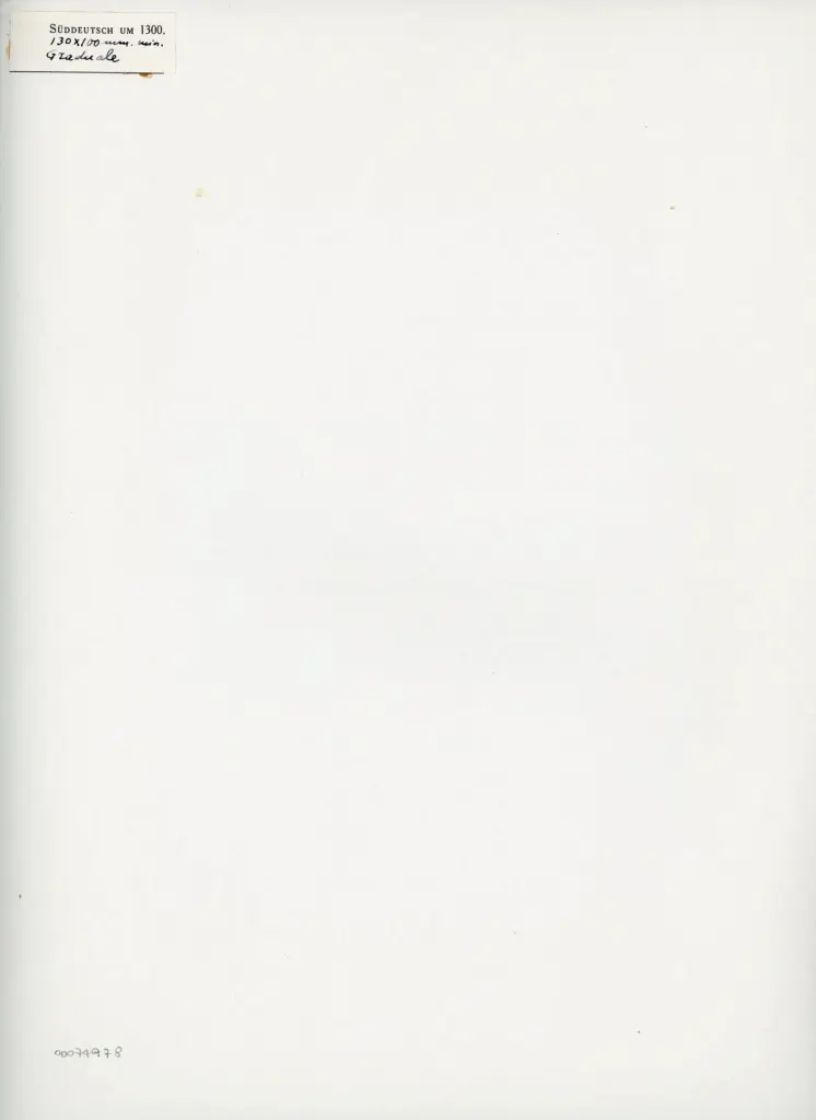 Anonimo , Anonimo - ca. 1300 - Graduale, particolare di un foglio , retro