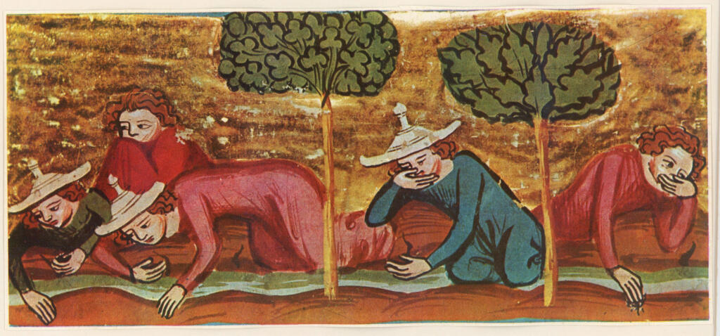 Anonimo sec. XIV , Scena biblica, Episodio del Vecchio Testamento