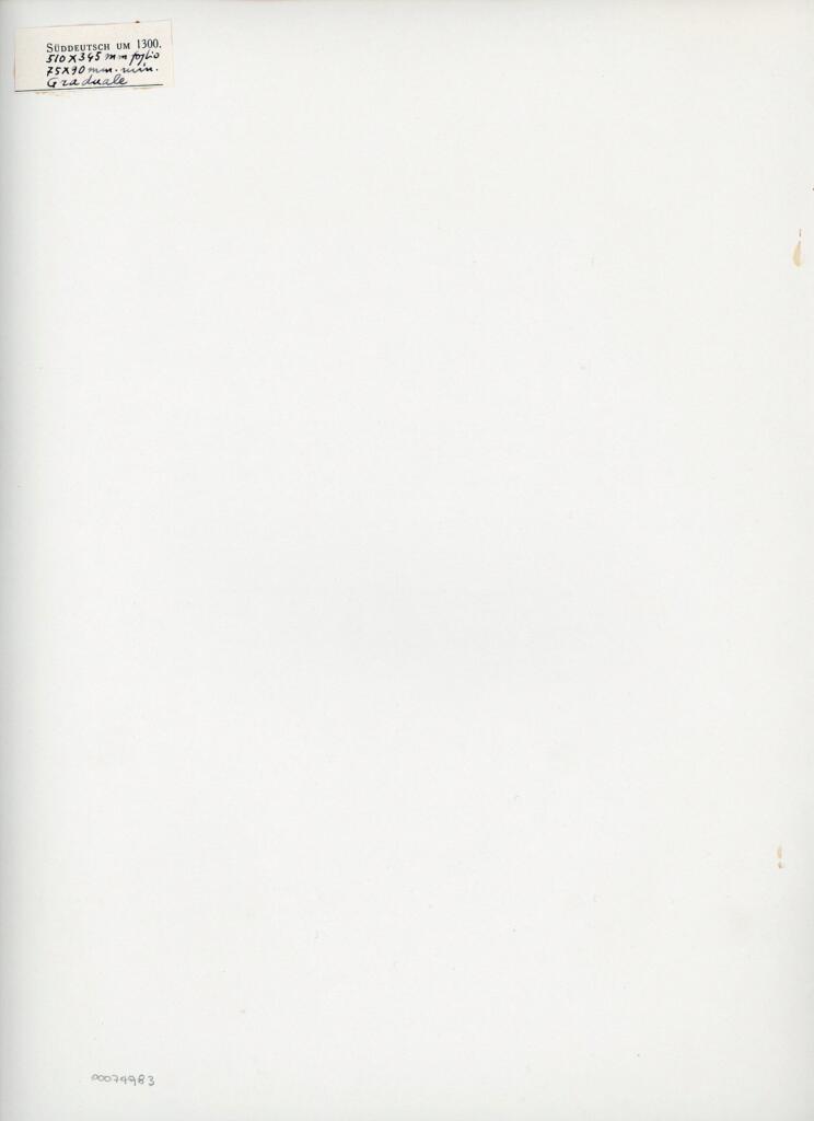 Anonimo , Anonimo - ca. 1300 - Graduale, particolare di un foglio , retro