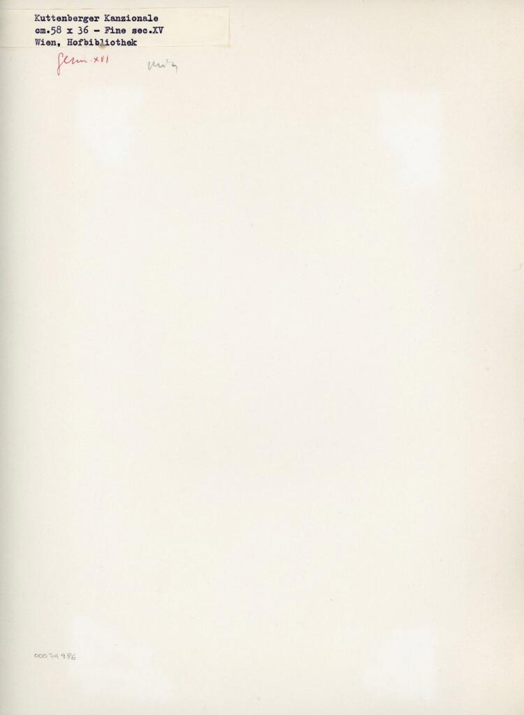 Anonimo , Kuttenberger Kanzionale - Fine sec. XV - Wien, Hofbibliothek , retro