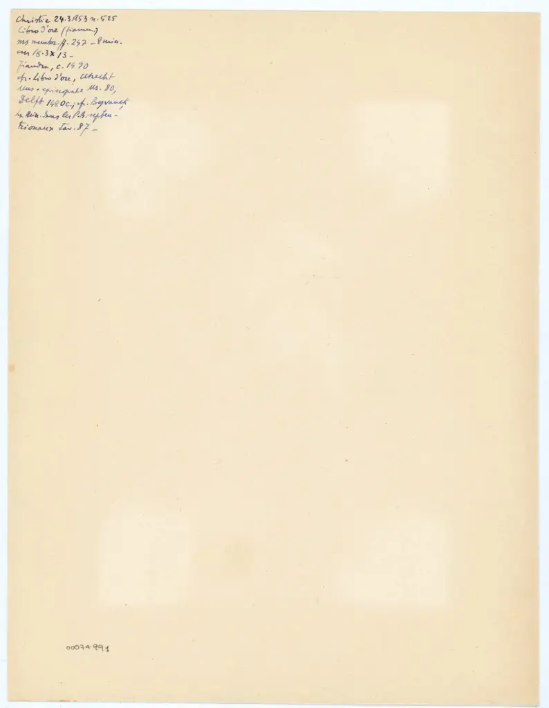 Anonimo , Anonimo fiammingo - ca. 1490 - Libro d'ore, un foglio intero , retro