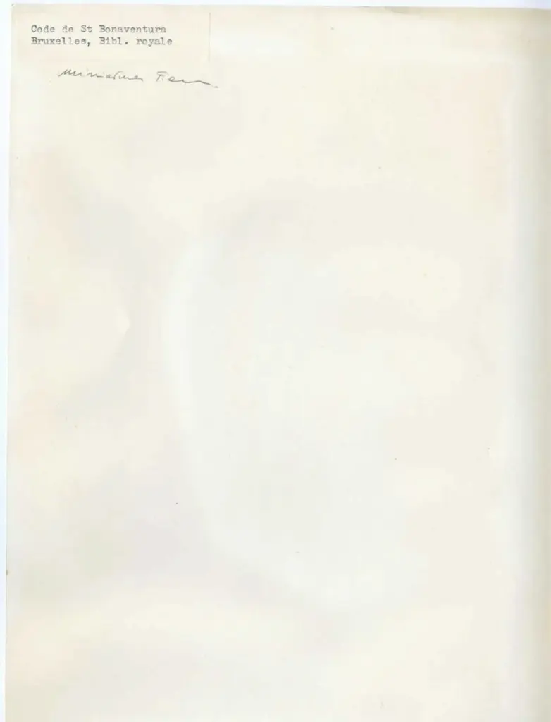 Anonimo , Code de St Bonaventura - Bruxelles, Bibl. royale , retro