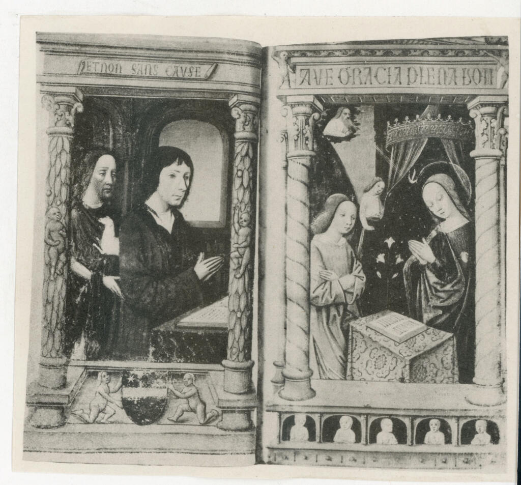 Anonimo , Anonimo - sec. XV, ultimo quarto - Libro d'Ore con Calendario all'uso di Roma, due fogli interi , fronte